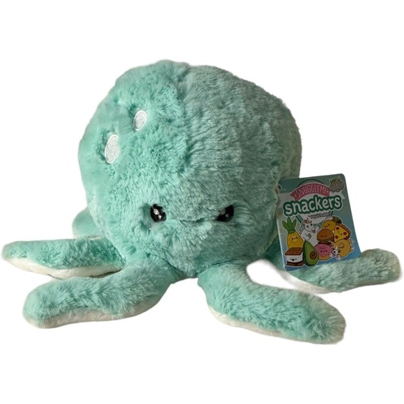 Squishable Snackers Mint Octopus Plush Snugglemi Stuffed Animal 5-6” NWT - Picture 1 of 9